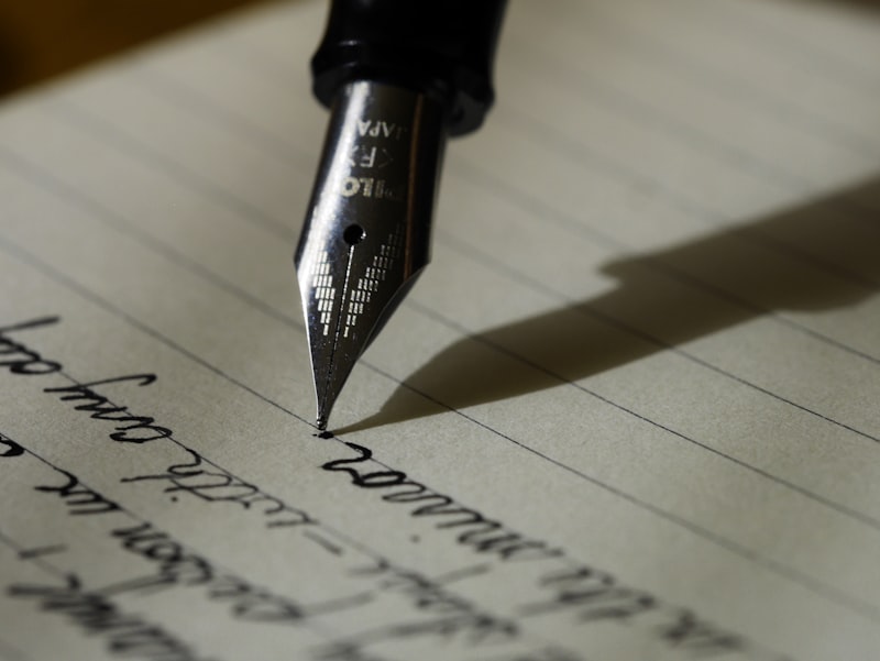 Professional content writer working on business website copy at a clean desk